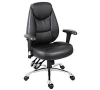 Teknik Portland Luxury Operator Chair in Supple Faux Leather, Black