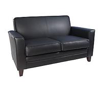 Teknik Office Newport Leather Faced Reception Sofa, Black