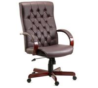 Teknik Warwick Reclining Leather Executive Chair - Burgundy, Orange