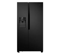 Teknix 562L Side by Side Fridge Freezer, Black Steel - Non-Plumbed Ice & Water [EEK: E]