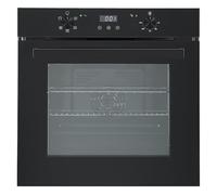 Teknix 70L, 60cm Wide, Single Electric Built-in Fan Oven and Grill in Black, 5 Oven Functions, Digital Display, BITK264ESB