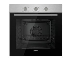 Teknix BITK263GSX 60cm Built-In Gas Oven - Integrated with 63L Capacity - LPG Convertible - Mechnical Minute Minder - Double Glazed - Stainless Steel, W59.5 x H59.5 x D55.0 (cm)