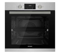 Teknix BITK264GSX 60cm Built-In Gas Oven - Integrated with 63L Capacity - LPG Convertible - Digital Timer Display - Double Glazed - Soft Close - Stainless Steel, W59.5 x H59.5 x D55.0 (cm)