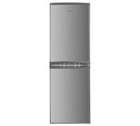 Teknix STF1448S Freestanding 50/50 Fridge Freezer, Compact 142L Capacity, Adjustable Temperature Control and Legs, Reversible Doors, Efficient LED Light, 4 Star Freezer Rating - in Silver