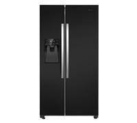 Teknix THSBS1791PLUBIX Black Steel 2 Door Side by Side Fridge Freezer - E rated Plumbed ice+water