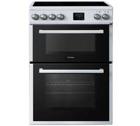 Teknix TKED64INDW - White 60cm Induction Double Oven Electric Cooker - 4 Zones, 99L Capacity, A Energy