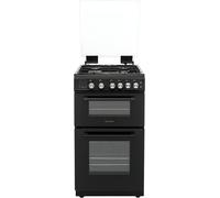 Teknix TKGD50B - Black 50cm Freestanding Gas Cooker - Double Oven & 4 Burner Hob