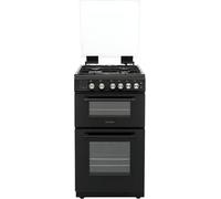 Teknix Tkgd50B - Black 50Cm Freestanding Gas Cooker - Double Oven & 4 Burner Hob - A+ Energy Rated