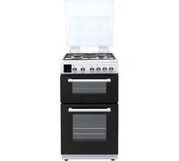 Teknix TKGD50W - White 50cm Freestanding Gas Cooker - Double Oven & Grill, 4 Burner Hob Energy