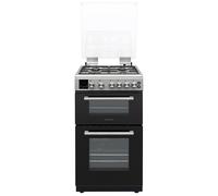 Teknix TKGD50X - Stainless Steel 50cm Freestanding Gas Cooker - Double Oven & 4 Burner Hob Energy