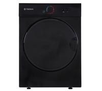 Teknix TKV3B Compact Freestanding 3kg Vented Mini Dryer - 3 Heating Functions - Anticrease Technology - Black, H69.0 x W49.0 x D47.5 (cm)