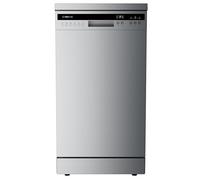 Teknix TX3FD458S 3 Series Freestanding Silver Slimline Dishwasher - 11 Place Settings - Auto Door Opening - Internal LED Lights - Integrated Bottle Washers - Energy Class C