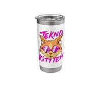 Tekno Underground Raver Techno Cat Stainless Steel Insulated Tumbler