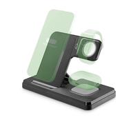 Teknoll - Wireless Charging Station - 15W for wireless smartphone - 5W for bluetooth audio - Original Apple Watch cable slot - USB-A to USB-C cable included - Simultaneous charging - Black