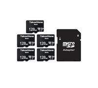 TEKNOSTONE Basic 128GB Micro SDXC Memory Card with Adapter Up to 90MB/s Read Speed U3 V30 A1 Rated HD Video Support TF Card for Dashcams Security Cameras Tablets Phones (5 Pack)