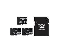 TEKNOSTONE Basic 64 GB Micro SDXC Memory Card with Adapter Up to 90MB/s Read Speed U1 V30 A1 Rated HD Video Support TF Card for Dashcams Security Cameras Tablets Phones (3 Pack)