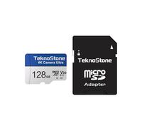 TEKNOSTONE Camera 128GB Micro SDXC Memory Card with Adapter Up to 180MB/s Read Speed U3 V30 A2 Rated 4K/5K UHD Video Support TF Card for Security Cameras Dashcams Action Cameras Drones (1 Pack)
