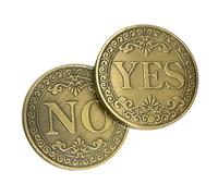 TEKPEK 2x Copper Yes No Decision Coins - 2-Piece Set, Collectible Toss Coins for Decision Making, Fun Souvenir & Gift