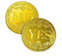TEKPEK Double Golden Yes No Decision Coins - 2-Piece Set, Collectible Toss Coins for Decision Making, Fun Souvenir & Gift