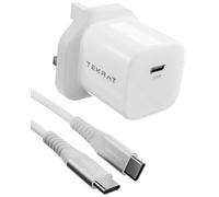 TEKRAT 65W Fast Charger Plug UK, USB C Laptop Charger, 100W Cable Included | GaN PD 3.0 PPS, Clear Acrylic Shell, 1m Braided Lead, 60% Smaller, MacBook, iPhone, Samsung, Pixel, 2-Year Warranty