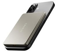 TEKRAT Magnetic Power Bank for MagSafe, Slim 0.3" Wireless Phone Charger, 5000mAh Wireless Power Bank Aluminium Magnetic Portable Charger for iPhone 17 Pro, 16, 15, 14, 13 & 12 Series (Titanium Gold)