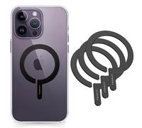 TEKRAT Magnetic Ring Sticker Compatible with MagSafe V2 - Universal Strong Adhesive, Magnetic Phone Ring for MagSafe Accessories, Wireless Charging and Wallet, for iPhone and Android, 3 Pack (Black)