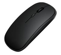TEKRAT Wireless Mouse for Laptop and PC, 2.4GHz USB Receiver Included, Rechargeable 600mAh Battery, 12 Month Long Battery Life, Silent Small and Lightweight Black Mouse for Windows Computer MacOS