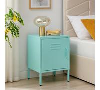 Teksi 1 Door Light Blue Metal Locker Bedside Table FurnitureboxUK Blue One Size