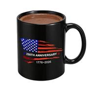 Teksome American Flag Coffee Mug | 350ml 250th Ceramic Patriotic Drinkware | 250th America Mug Drinking Cup,for Tea Water Milk Home Office Soldier Adults Family Celebration Party