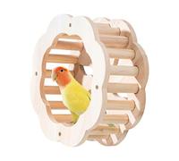 Teksome Bird Perch,Wooden Perch Bird Toy with Wheel Shape | Cockatiel Exercise Toy - for Conures Cockatiels Finches Parakeets Budgies Lovebirds