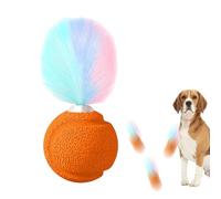 Teksome Bouncy Ball with Feathers Cat Toy,Balance Pounce Ball with Sound - Bouncy Interactive Exercise Entertainment Training Tool for Indoor Cats Kittens Outdoor Play Boredom Relief Fun Activity