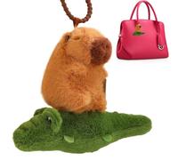 Teksome Capybara Plush Keychain, Cute Stuffed Capybara Doll Keyring, Portable Capybara Stuffed Animals Toy Capybara Pendant for Car, Purse, Bag