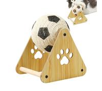 Teksome Cat Scratch Ball | Interactive Cat Ball Toy with Wooden Base - Spherical Nail File Scratcher, Enrichment Exercise Soccer Pet Supplies for Indoor Small Medium Breed
