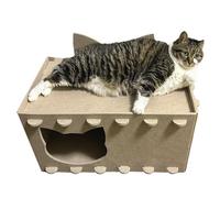 Teksome Cat Scratcher House - Felt Kitten Tunnel Bed,Multifunctional Double-Layer Puzzle Assembly Felt Scratcher House for Multi-cat