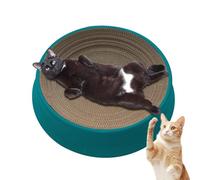 Teksome Cat Scratcher Mat | Round Cardboard Bed Indoor Cat Sleeping Mat - Crumb-Cat Claw Sharpener Bed, Cardboard Bed Indoor, Adjustable, Non-Slip For Floor
