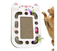 Teksome Cat Scratching Board,Multi-hole Floor Cat Scratcher with Teaser Ball | Wear-Resistant Pet Accessories for Home Apartment Living Room Balcony Playroom