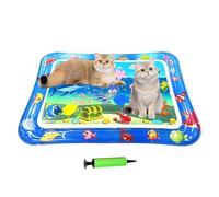 Teksome Cat Water Mat, 25.98x18.5 inches Inflatable Water Pad for Cats, Interactive Cooling Cushion Non-Slip Tray Scratcher Toy for Kitten Puppy Indoor Outdoor