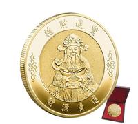 Teksome Chinese Fortune Feng Shui - God Of Wealth Good Lucky Coin | Money and Treasures Will Be Plentiful Lucky Coin May Wealth Come Generously To You Chinese God-of-Wealth Lucky Charm