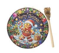 Teksome Christmas Shamanic Drums, Spiritual Music Gingerbread Man Shamanic Drum, Pleasant Sound Spiritual Instrument for Work Area, Outdoor Activities, Home