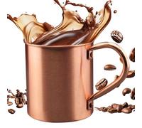 Teksome Copper Mugs - 450ml Straight Pure Copper Mugs | Pure Solid Real Reusable Drinking Cup for Water Wine Coffee Travel Kitchen Christmas Men Kids Women