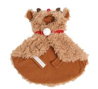 Teksome Dog Reindeer Costume | Warm Plush Cat Cape | Dog Christmas Outfit - for Small Medium Large Breed Puppy Kitten During New Year The Holiday Photo Props
