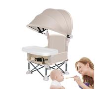 Teksome Foldable Baby Dining Chair | Toddler Outdoor Seat with Removable Tray - Baby Folding Chair with Canopy for Outdoor Home Lawn Beach Camping Travel Picnic