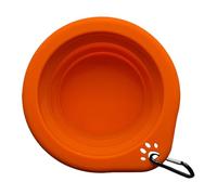 Teksome Folding Dog Bowl - 300ml Folding Feeder with Carabiner,Silicone Pet Feeding Dish,for Camping Beach Walking Daily Travel Pets Dog Cat