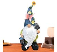 Teksome Garden Gnomes Statues | Outdoor Funny Garden Gnomes Decoration Statue,Waterproof Dwarf Sculptures with LED Light for Porch Patio Yard Outside Backyard