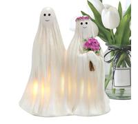 Teksome Ghost Bride and Ghost Groom Statue | Spooky Bride and Groom Wedding Couple Statue,White Garden Ghost Sculpture Halloween Decorations for Home Room Desk Garden Yard Outdoor Decor