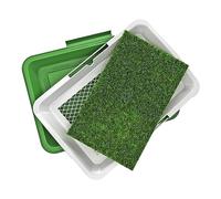 Teksome Grass Potty Training | Grass Training Pad, Turf Potty Pad, Pet Mat | Splashproof Reusable Three-layer Design Grass Pee Pads With Tray Washable Non-Slip