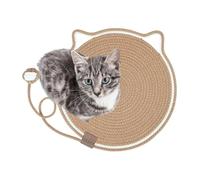 Teksome Horizontal Cat Scratcher,Round Horizontal Scratching Rug with Toy - Pet Accessories for Indoor Kitten, Furniture Protector for Wall, Couch, Carpets, Sofas