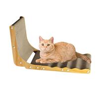 Teksome L Shaped Cat Scratcher, Kitten Scratching, Multifunctional Pet Teaser Toy, Kitten Scratcher for Living Room