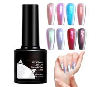 Teksome Magnetic Nail Polish Gel - 7ml Nail Top Coat | 2 in 1 Professional Glitter Top Coat for Women Home Manicure Salon Painting Holiday Bridal