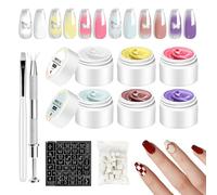 Teksome Nail Polish Gel,Beginner Painting Gel Art Kit for Nail | Professional Solid Natural Glue Supplies Kit for Women Beginners Travel Salon Home Family Friends